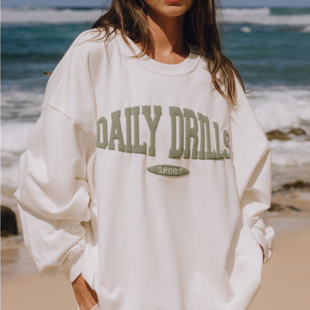 Daily Drills White/DD Green Sweatshirt